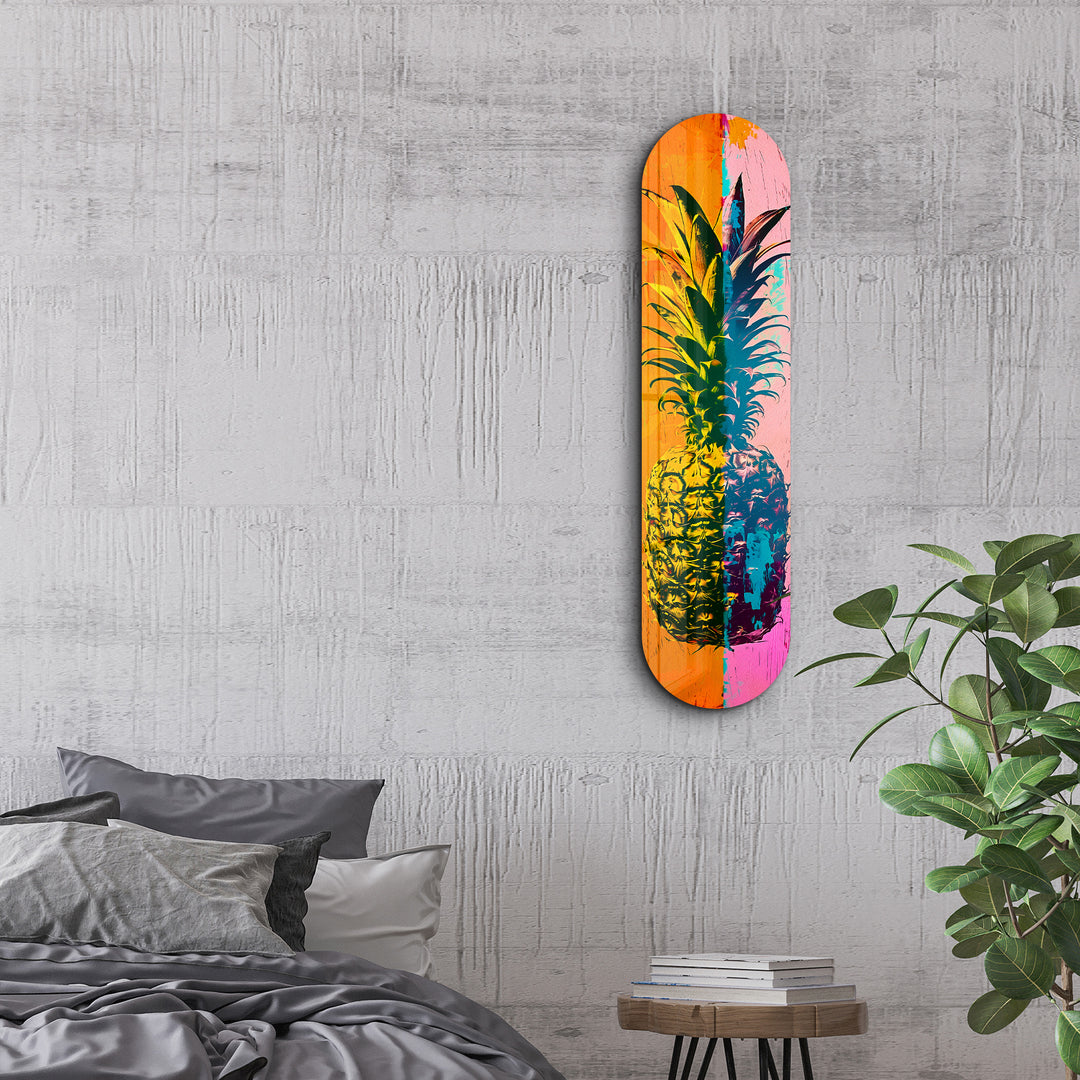 Ananas Pink Orange| Glass Wall Art