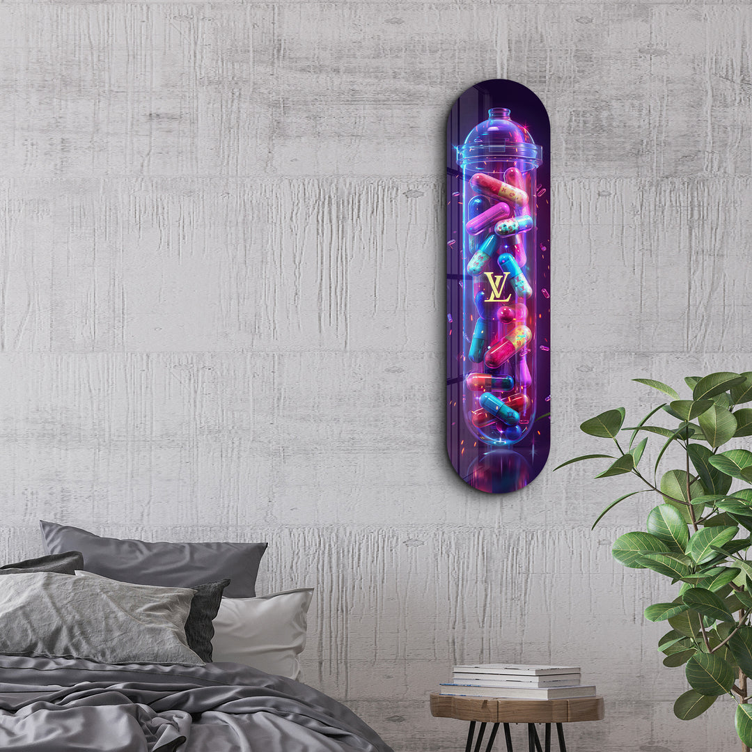 Colorful LV Tube| Glass Wall Art