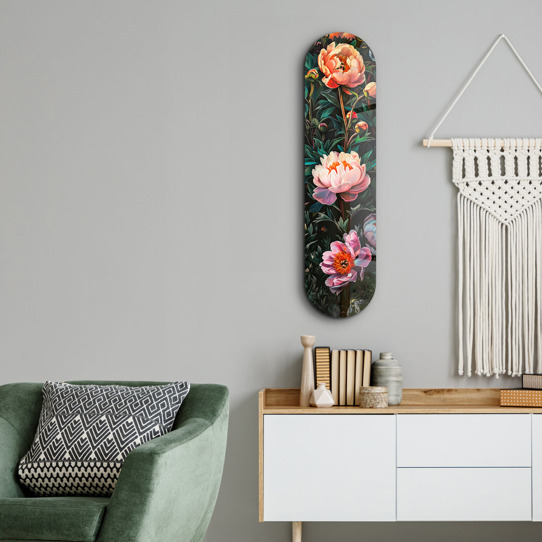 Flowers Painting  V1 | Glass Wall Art