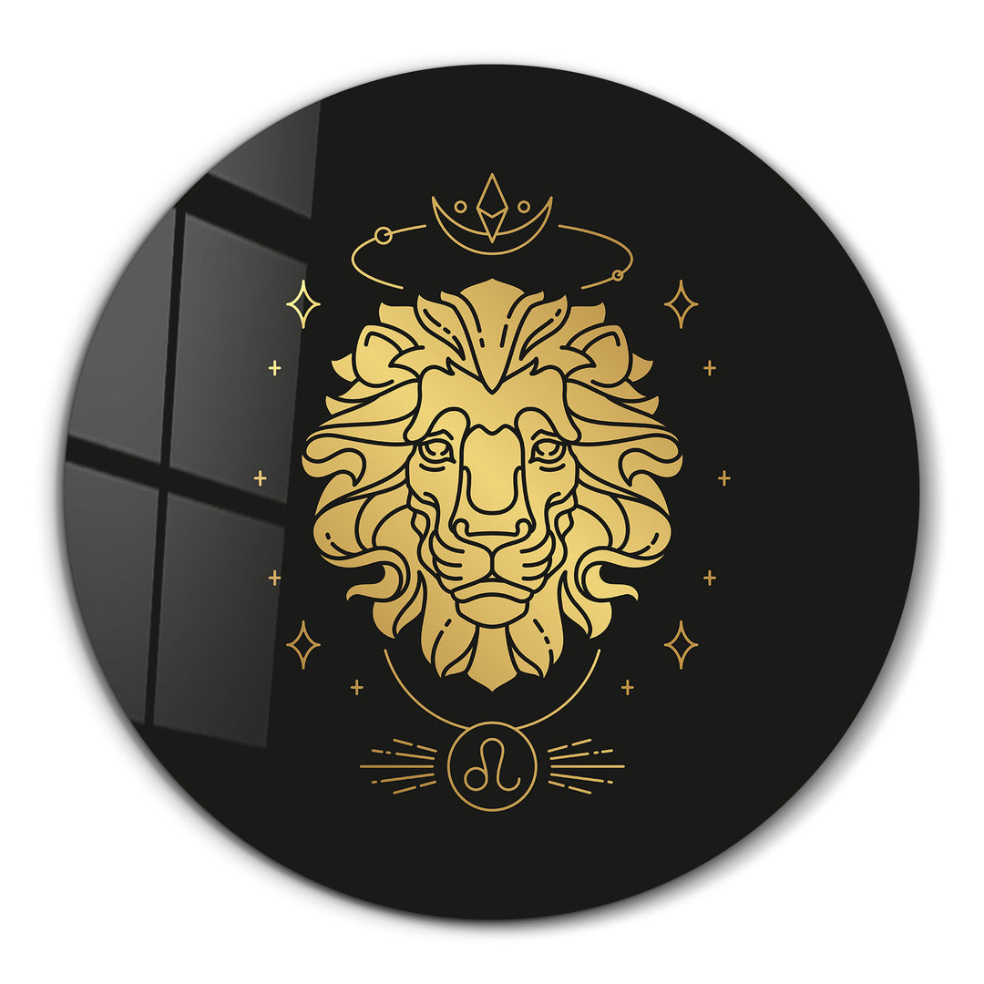 ・"Zodiac Signs - Leo"・Rounded Glass Wall Art