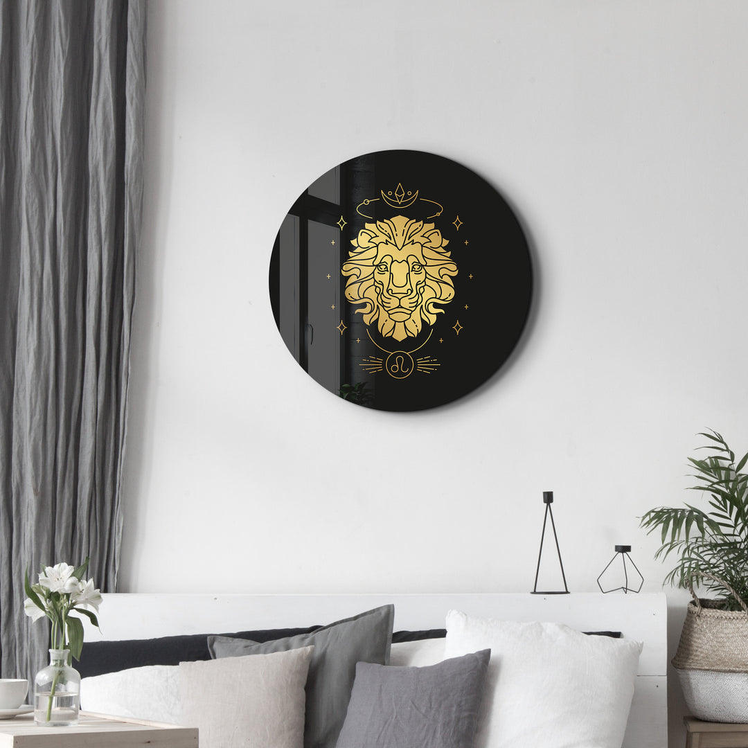 ・"Zodiac Signs - Leo"・Rounded Glass Wall Art