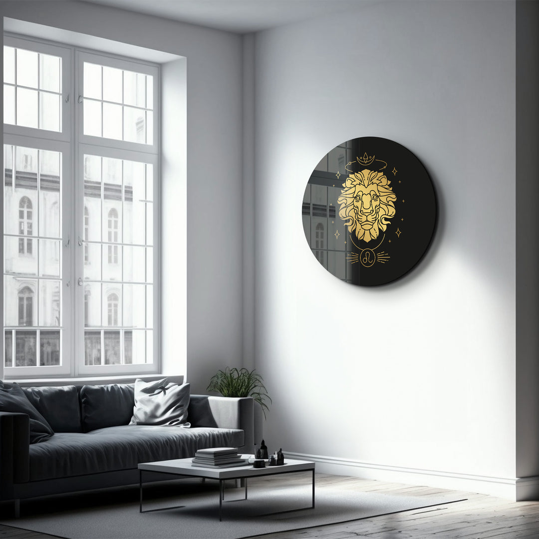 ・"Zodiac Signs - Leo"・Rounded Glass Wall Art