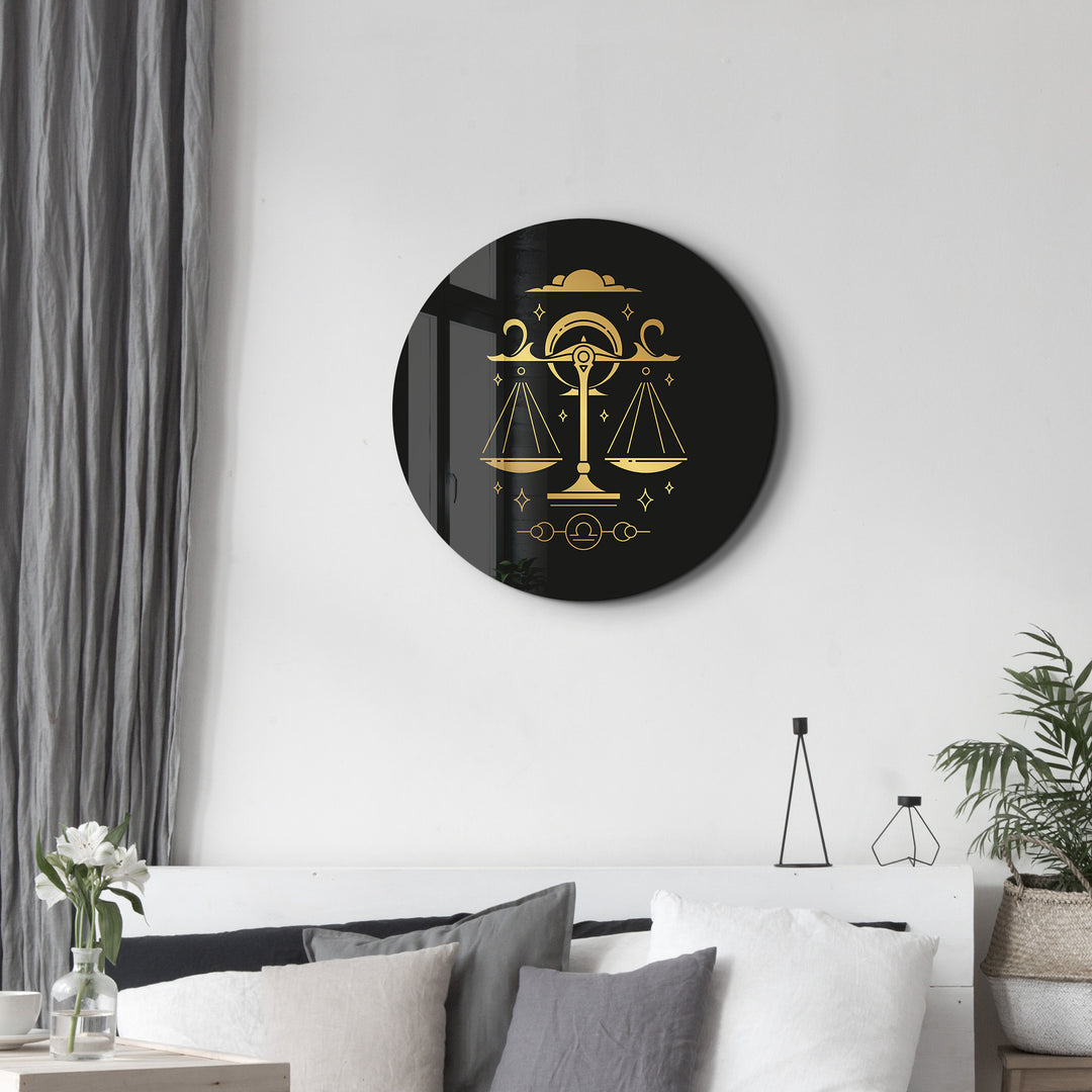 ・"Zodiac Signs - Libra"・Rounded Glass Wall Art