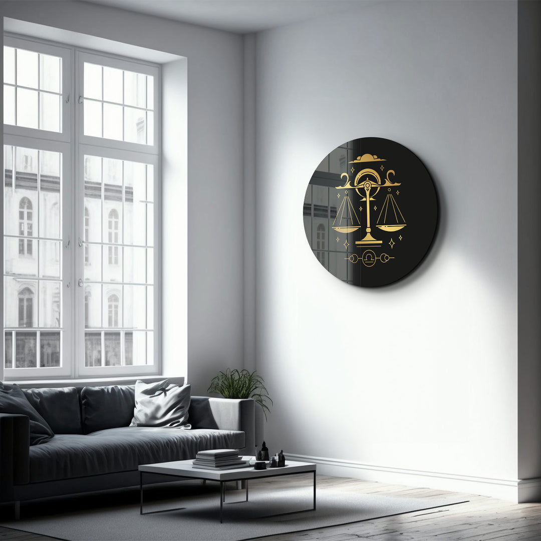 ・"Zodiac Signs - Libra"・Rounded Glass Wall Art