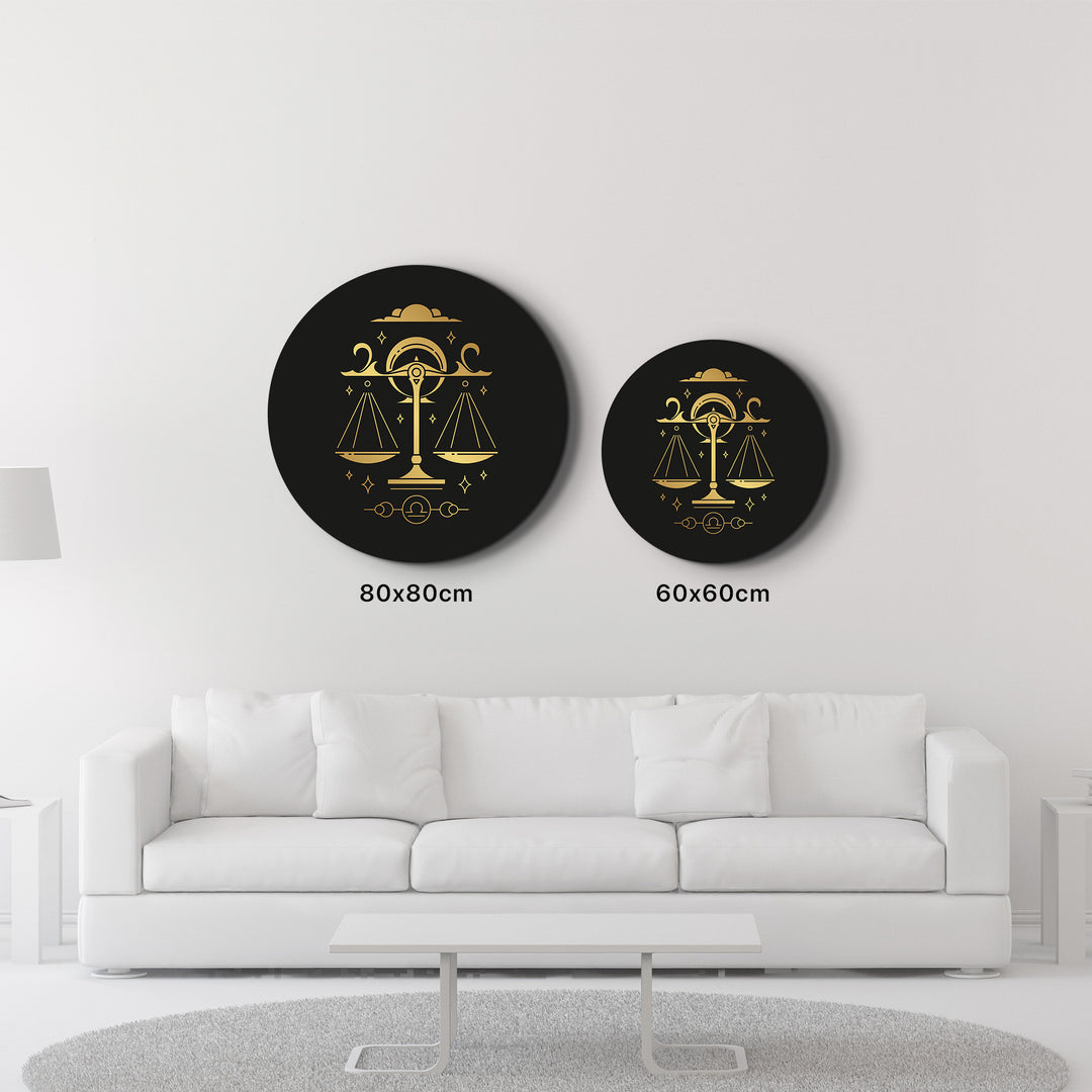 ・"Zodiac Signs - Libra"・Rounded Glass Wall Art