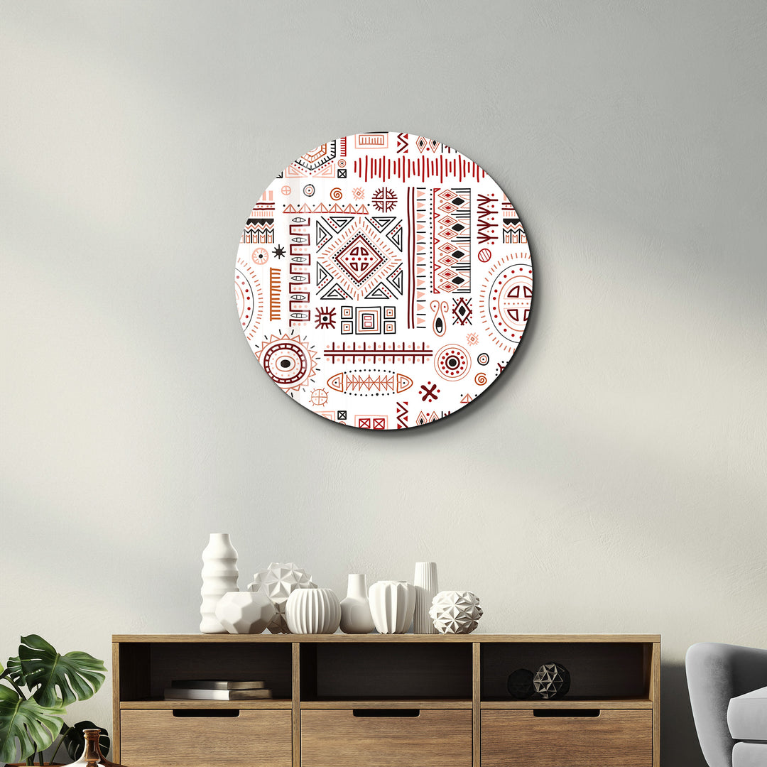 ・"Scandinavian White"・Rounded Glass Wall Art