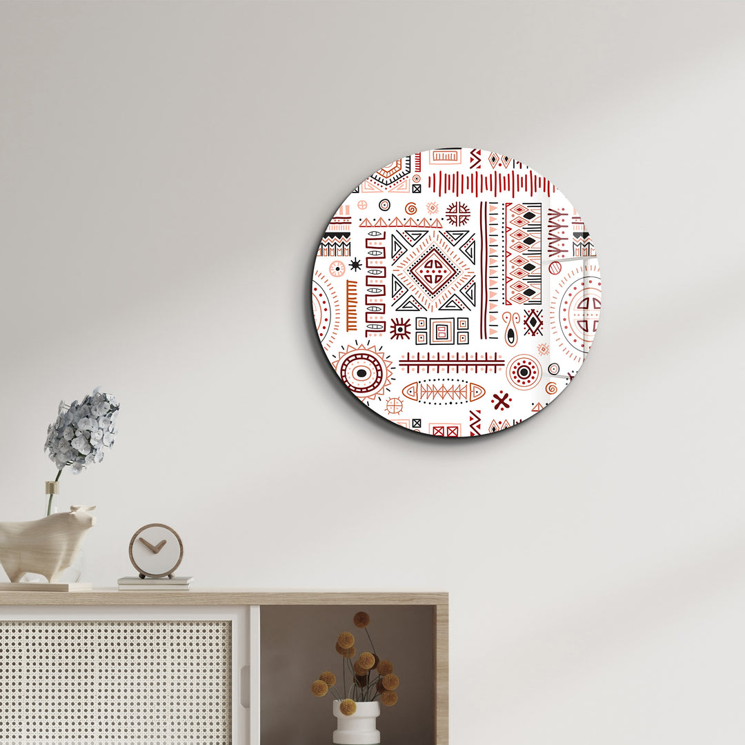 ・"Scandinavian White"・Rounded Glass Wall Art