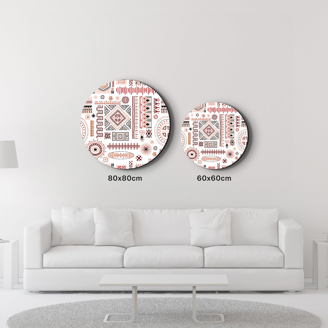 ・"Scandinavian White"・Rounded Glass Wall Art