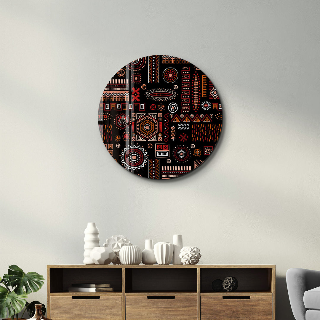 ・"Scandinavian Black"・Rounded Glass Wall Art