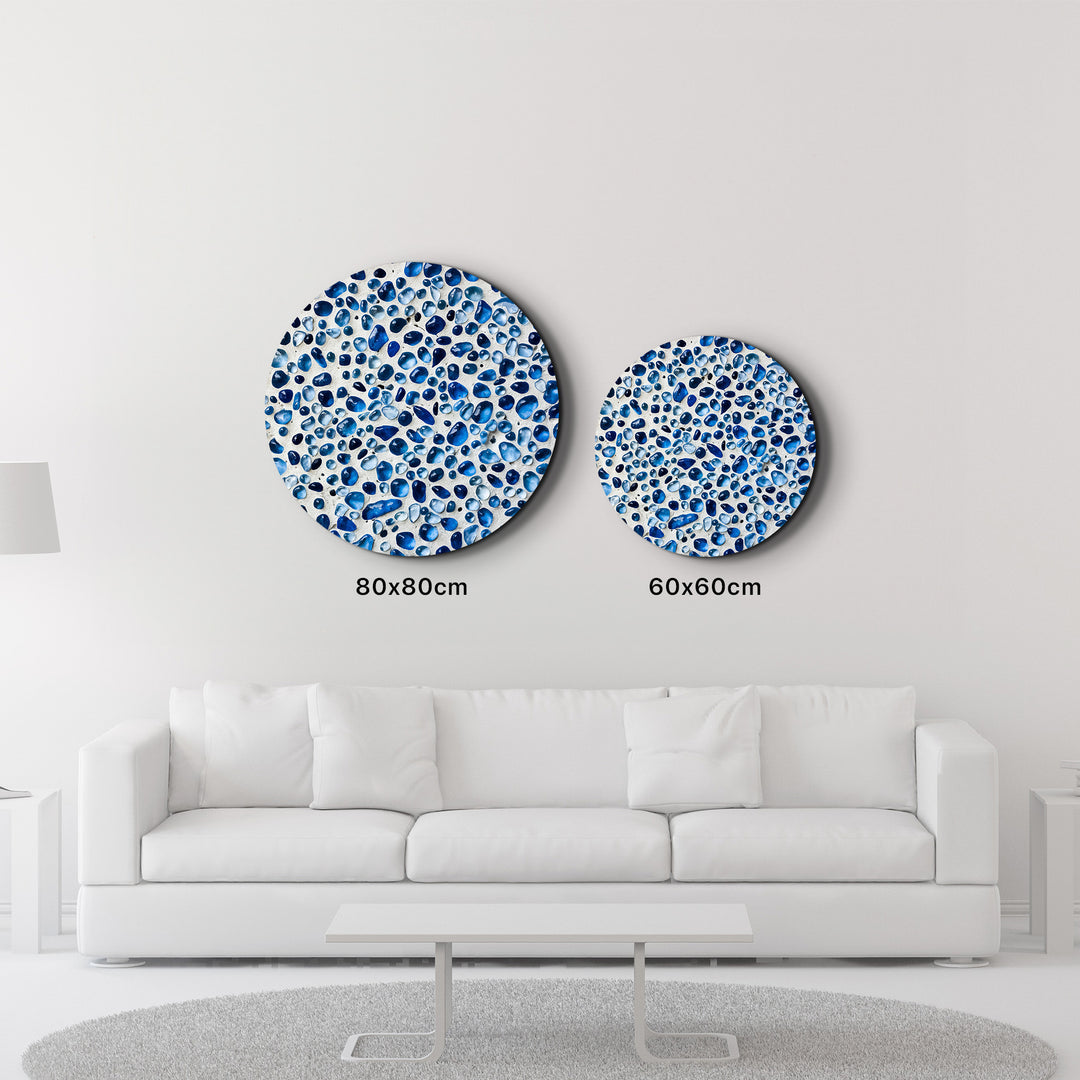 ・"Blue Terrazzo"・Rounded Glass Wall Art