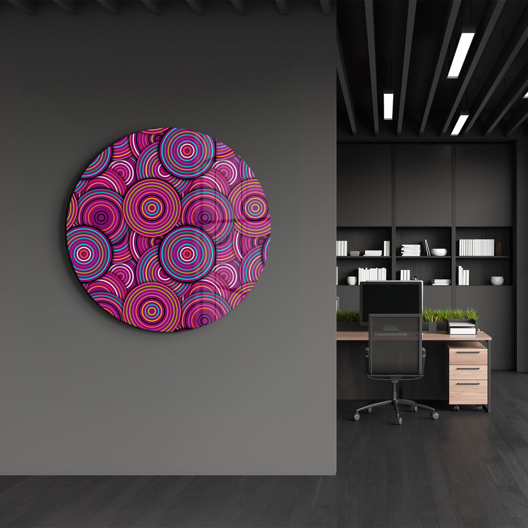 ・"Purple Dream"・Rounded Glass Wall Art