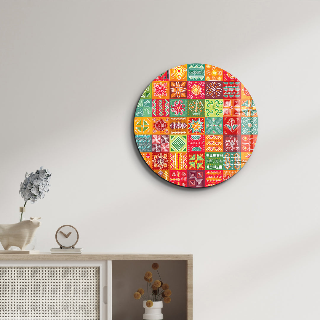 ・"Mosaica 2"・Rounded Glass Wall Art