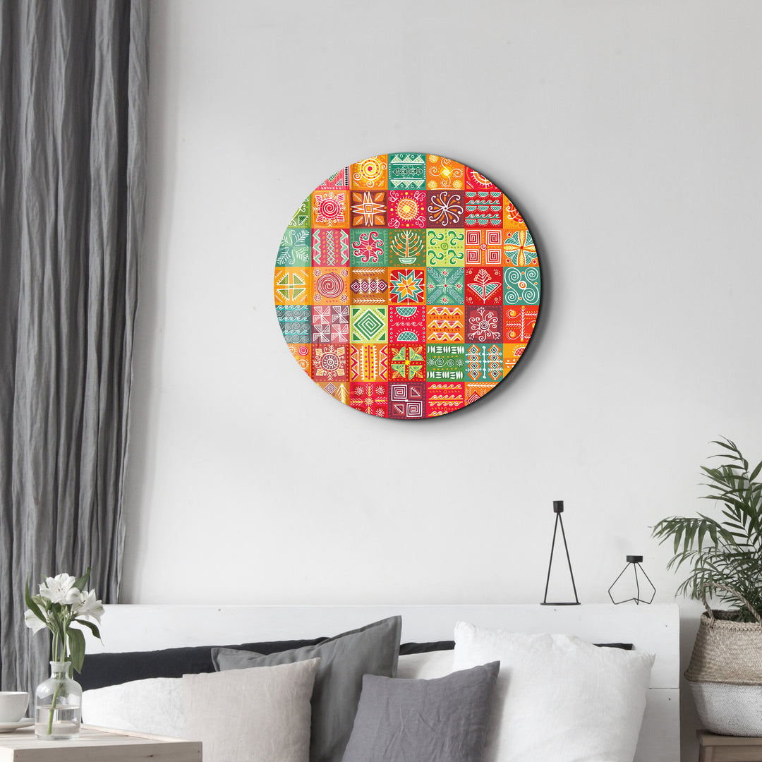 ・"Mosaica 2"・Rounded Glass Wall Art