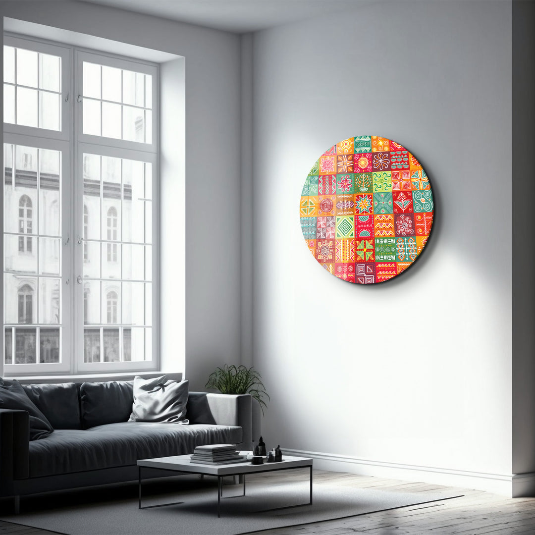 ・"Mosaica 2"・Rounded Glass Wall Art