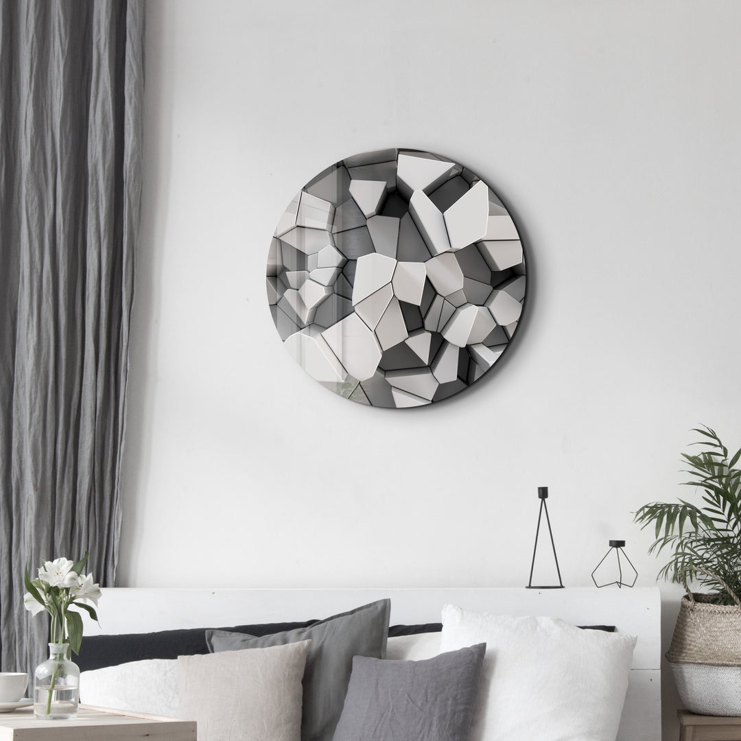 ・"Honeycomb"・Rounded Glass Wall Art