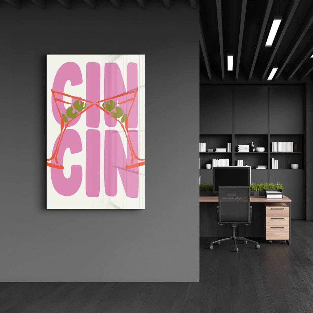 CIN CIN! Cheers! | Glass Wall Art