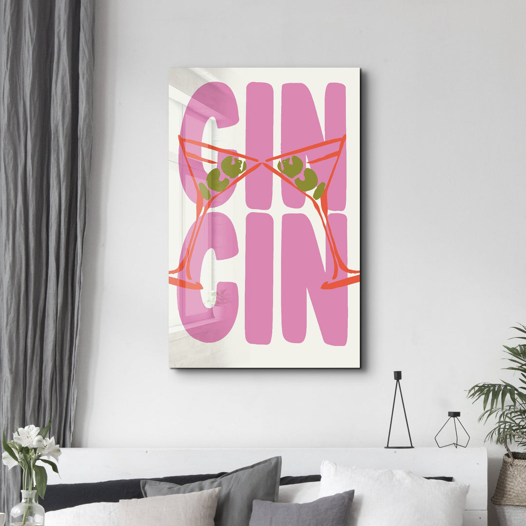 CIN CIN! Cheers! | Glass Wall Art