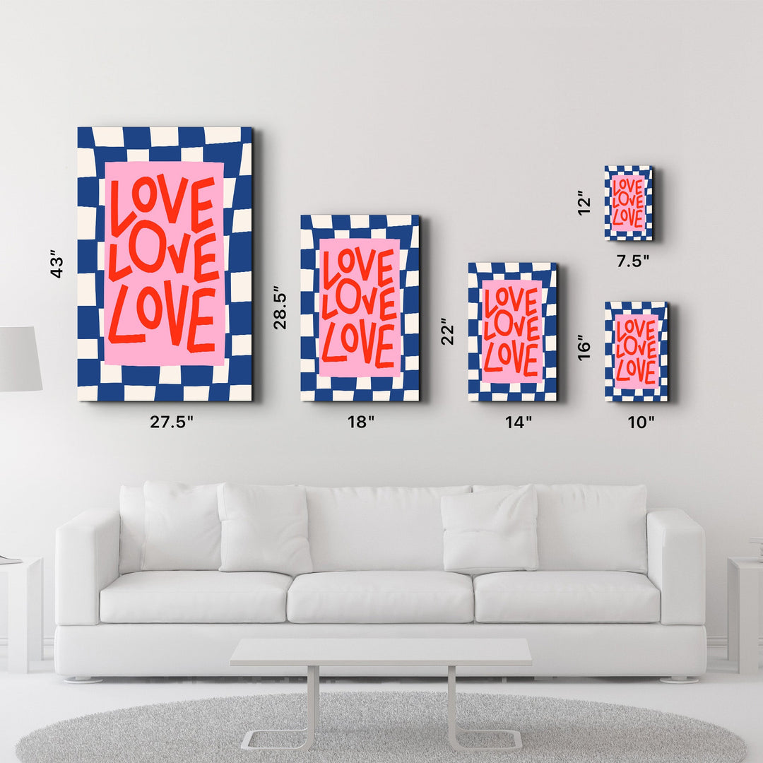 LOVE LOVE LOVE | Glass Wall Art