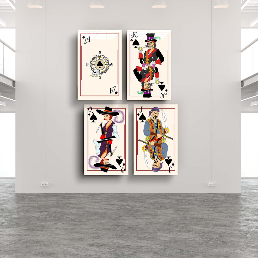 ."Spades - Poker Cards ". Designers Collection Glass Wall Art