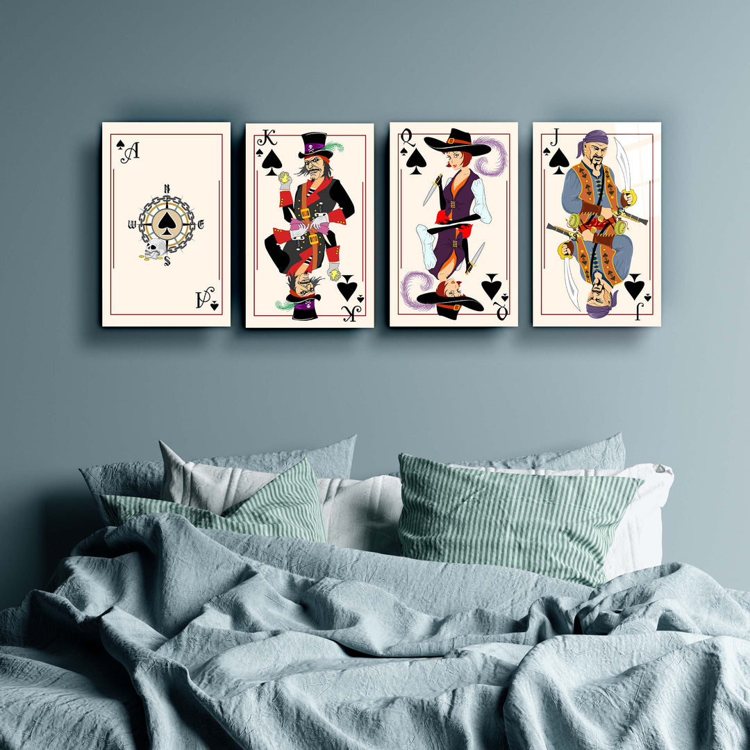 ."Spades - Poker Cards ". Designers Collection Glass Wall Art