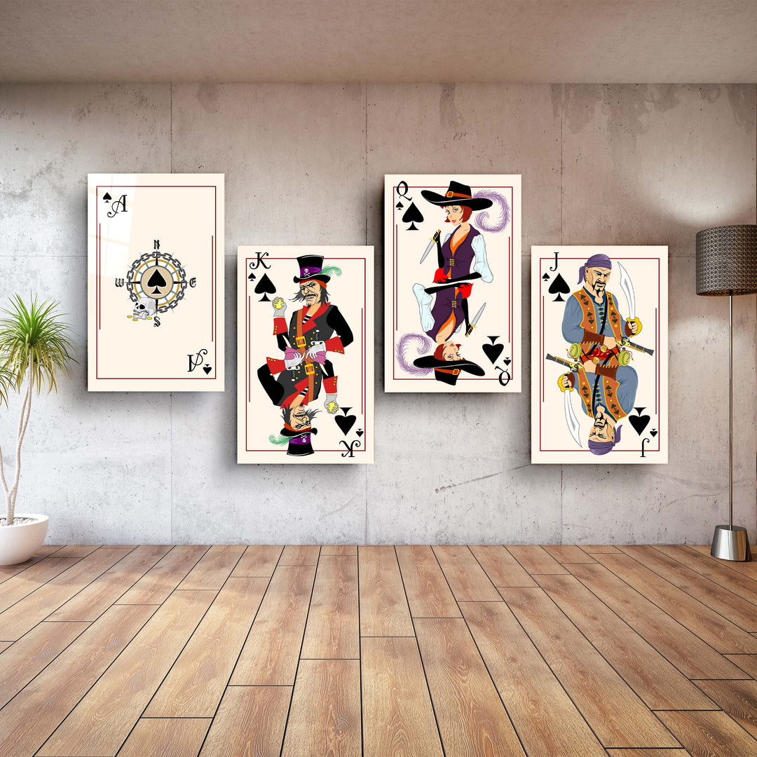 ."Spades - Poker Cards ". Designers Collection Glass Wall Art