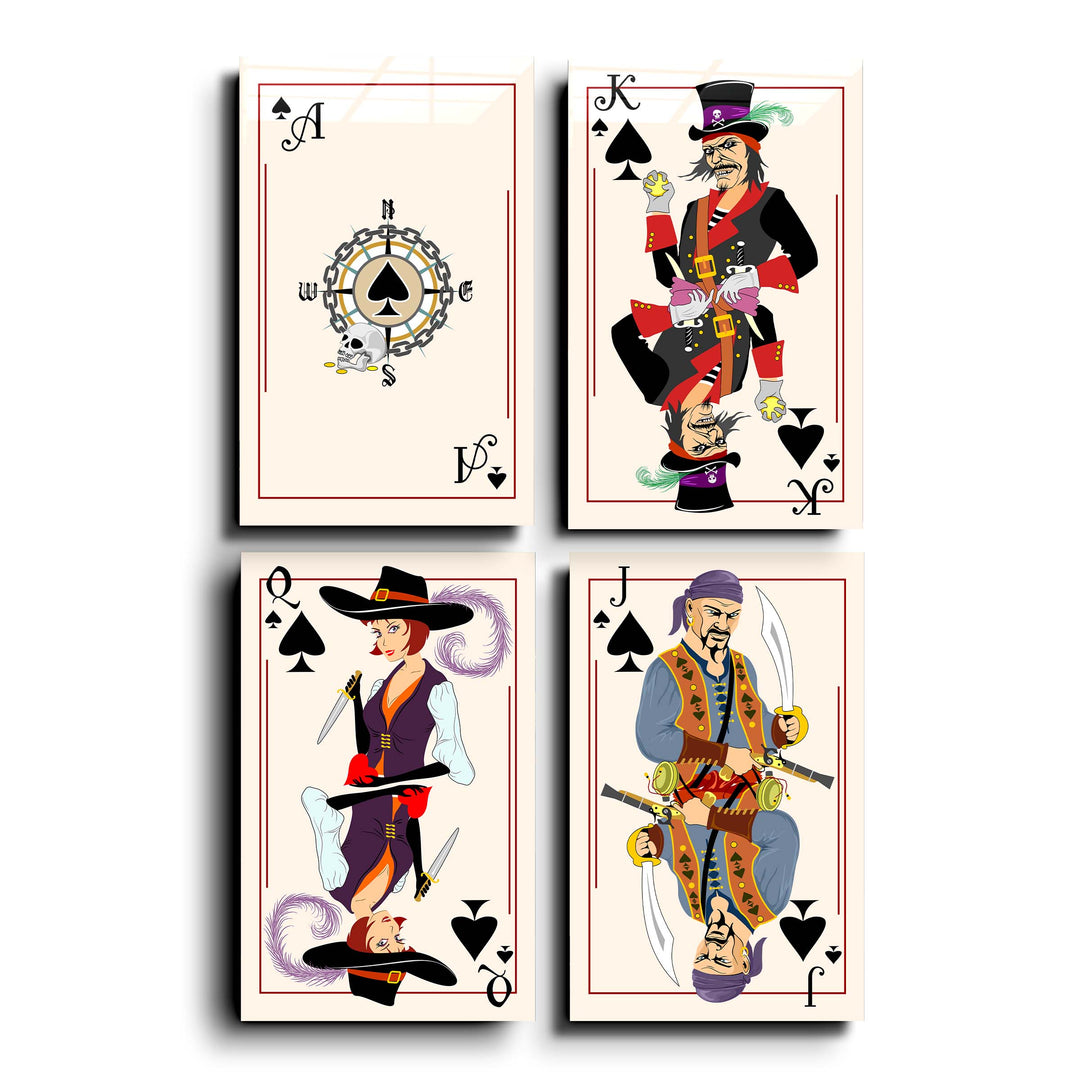 ."Spades - Poker Cards ". Designers Collection Glass Wall Art