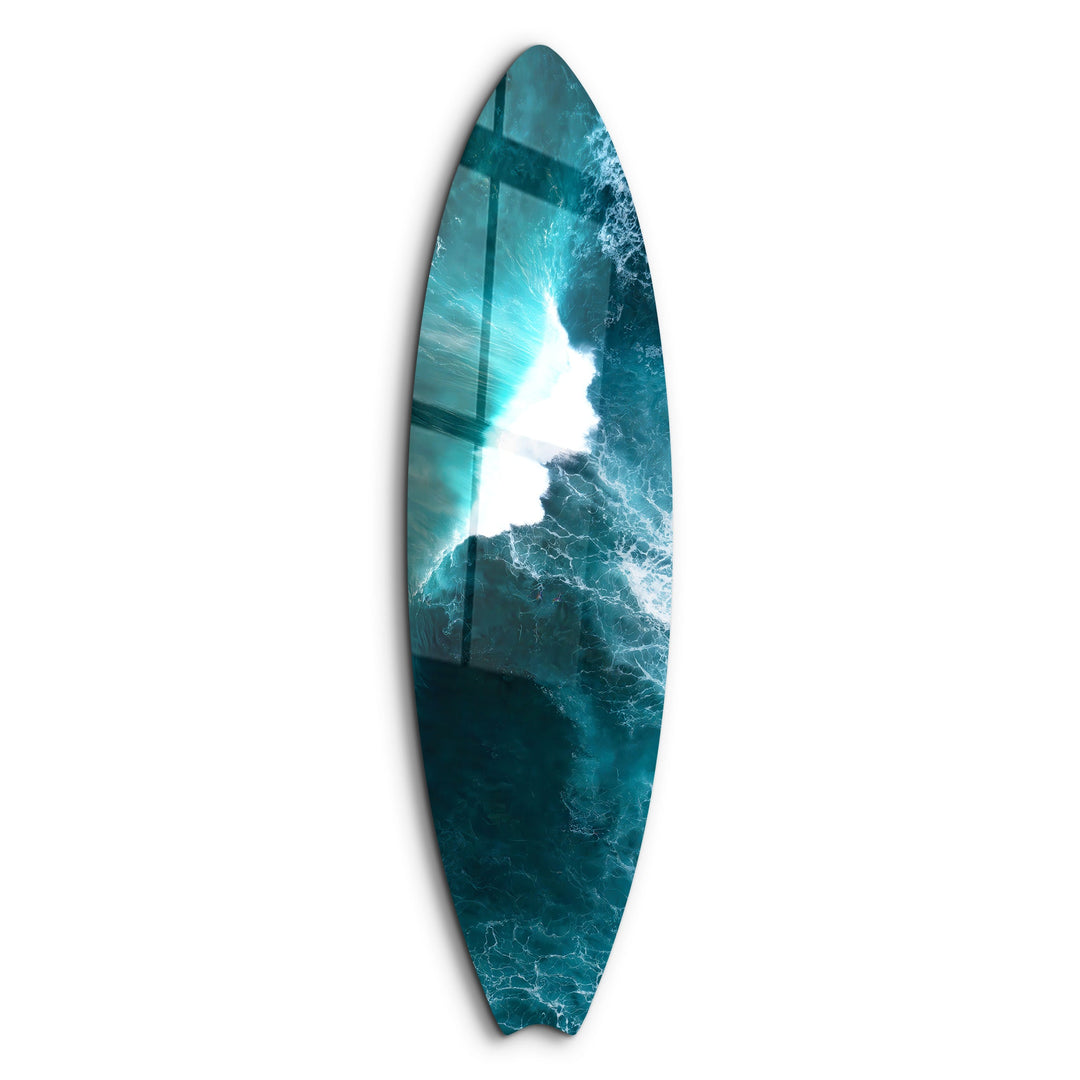 Ocean Waves | Surfboard Glass Wall Art