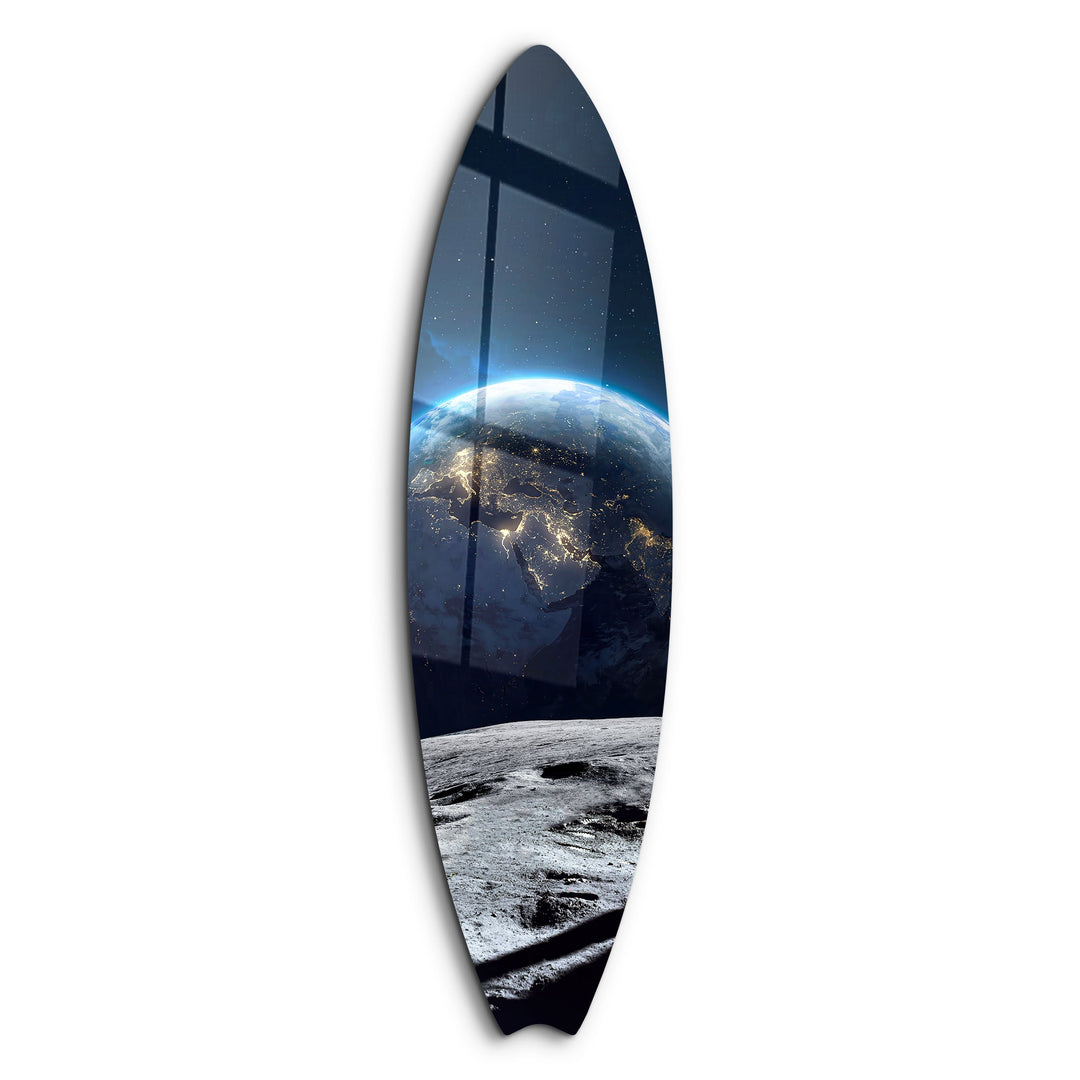 Cosmic Ride | Surfboard Glass Wall Art