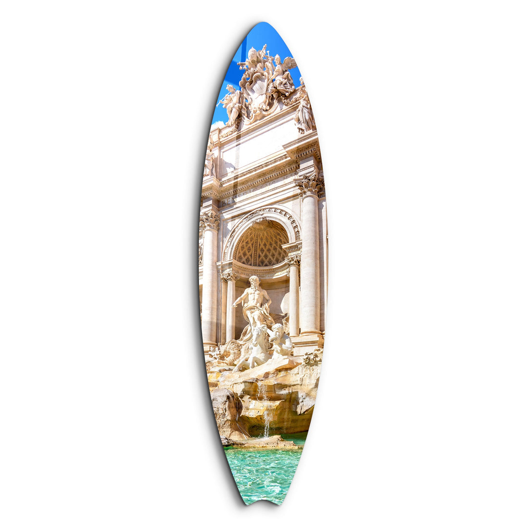 Trevi Fountain | Surfboard Glass Wall Art