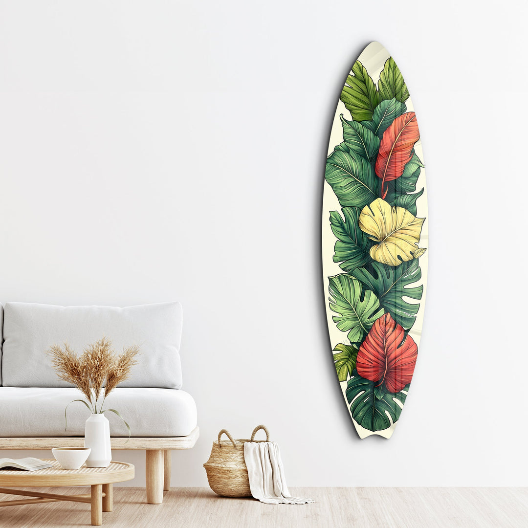 Tropical Bloom | Surfboard Glass Wall Art