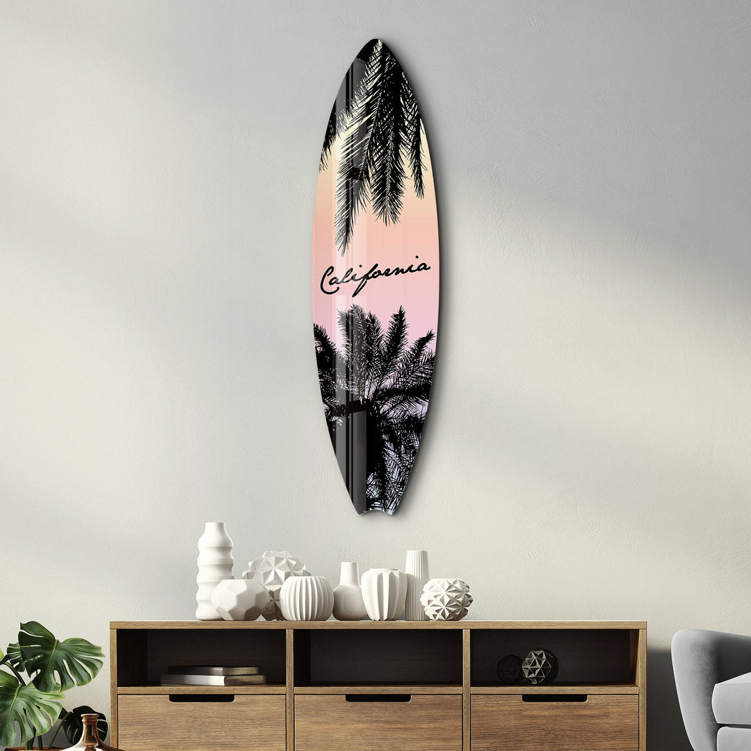 California Palms | Surfboard Glass Wall Art