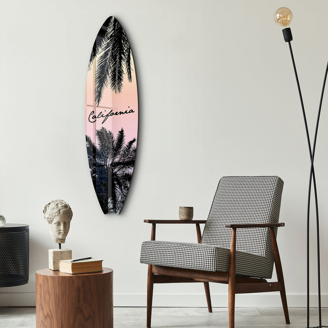 California Palms | Surfboard Glass Wall Art