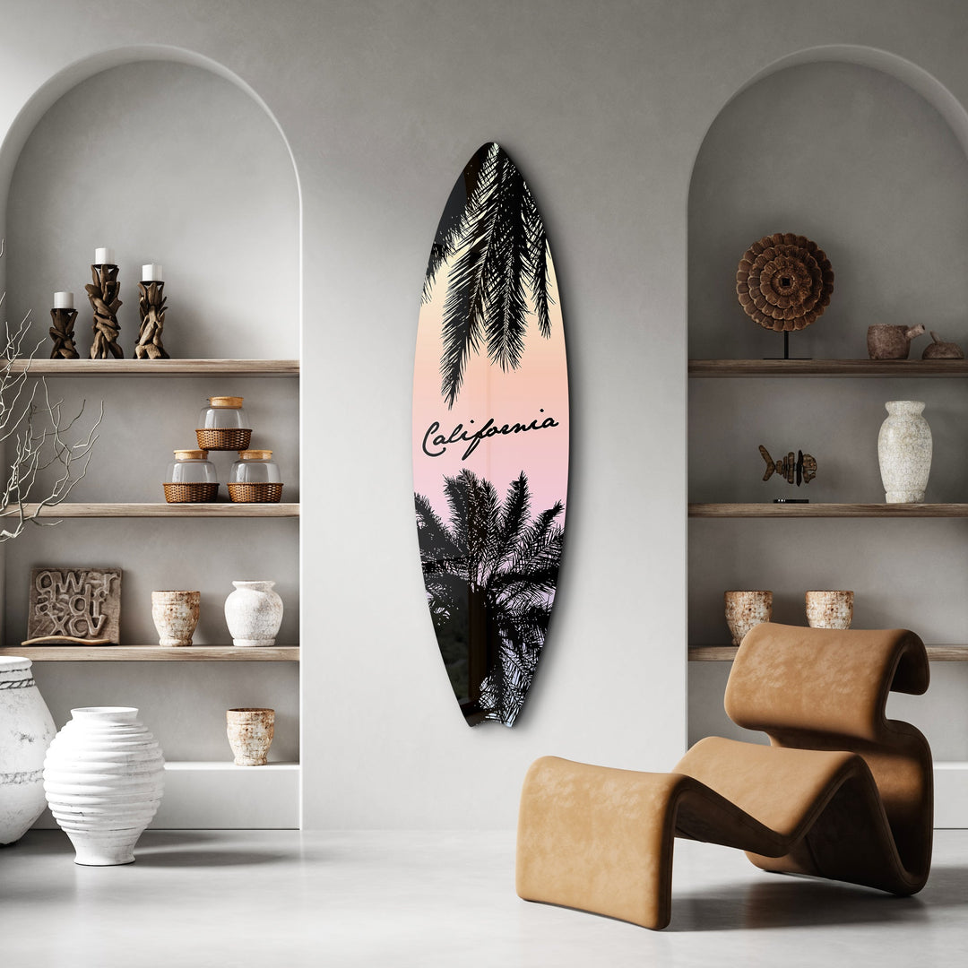 California Palms | Surfboard Glass Wall Art