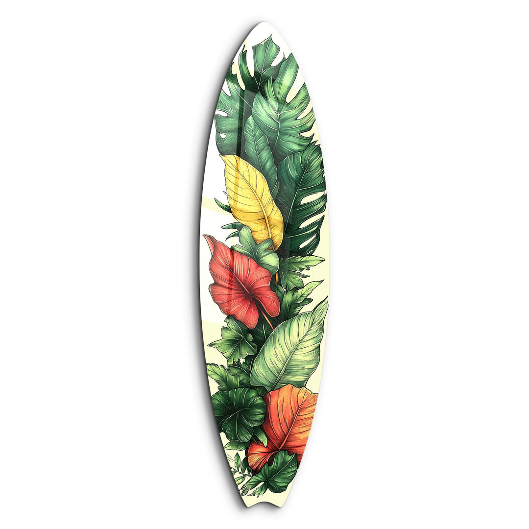 Tropical Bloom 2 | Surfboard Glass Wall Art