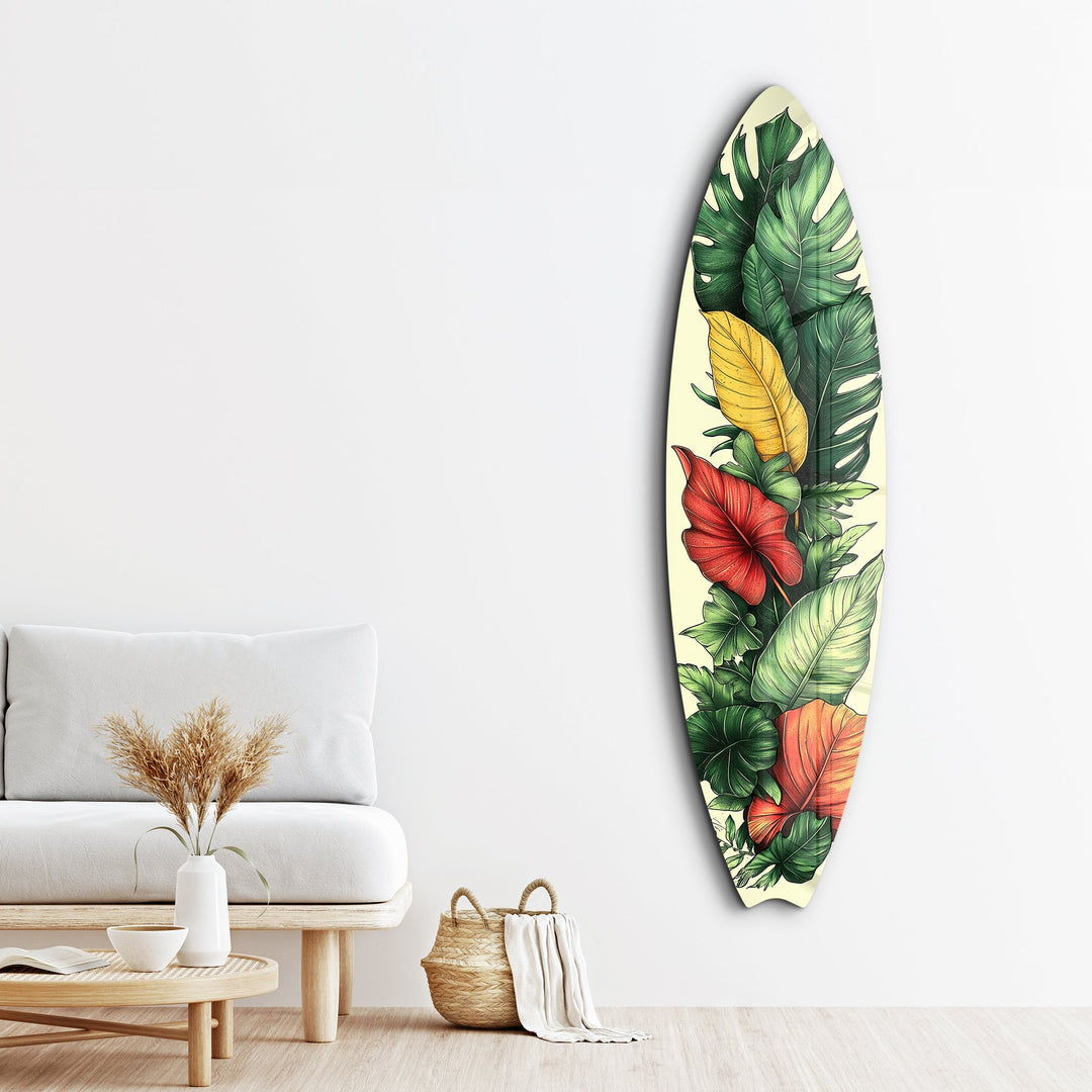 Tropical Bloom 2 | Surfboard Glass Wall Art