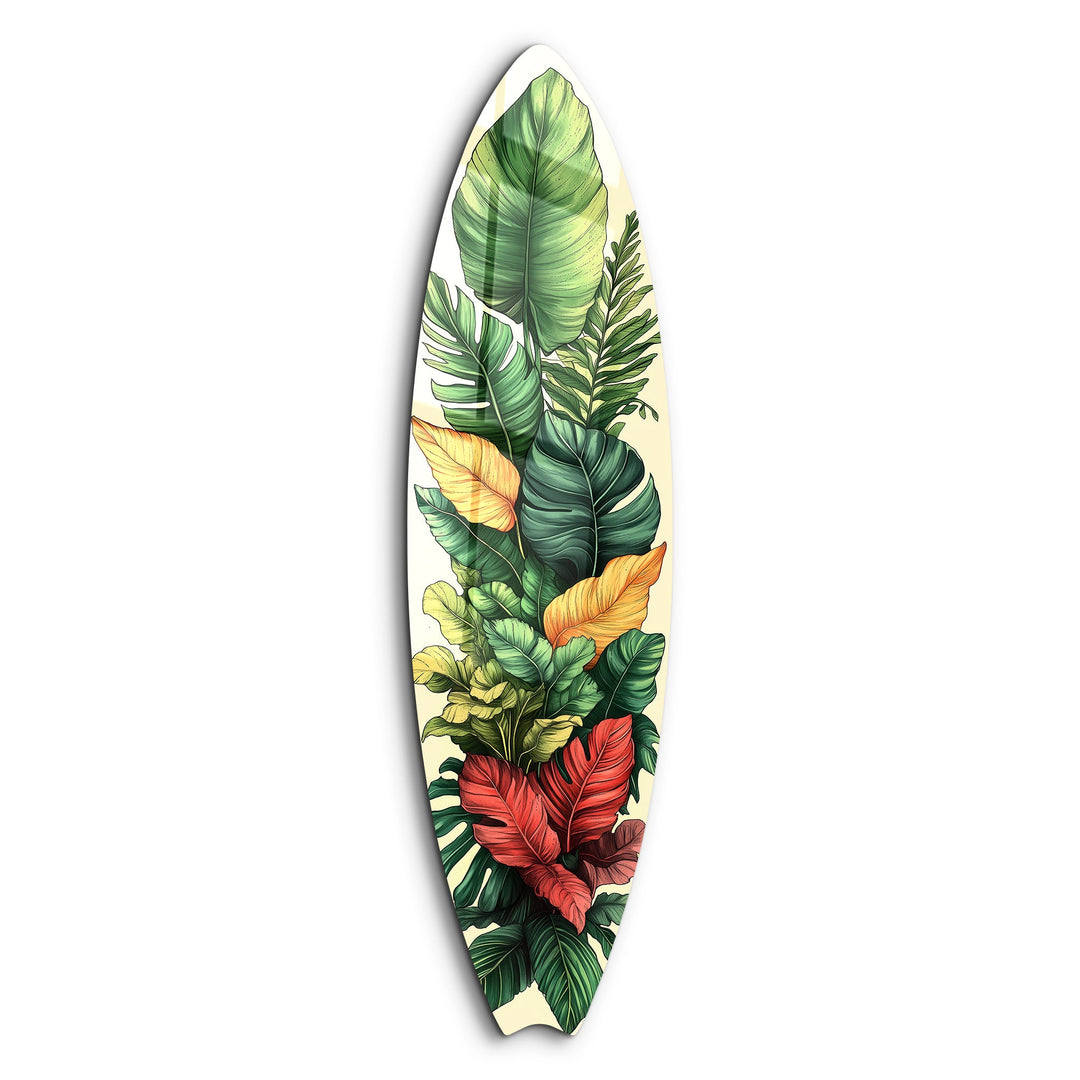 Tropical Bloom 3 | Surfboard Glass Wall Art