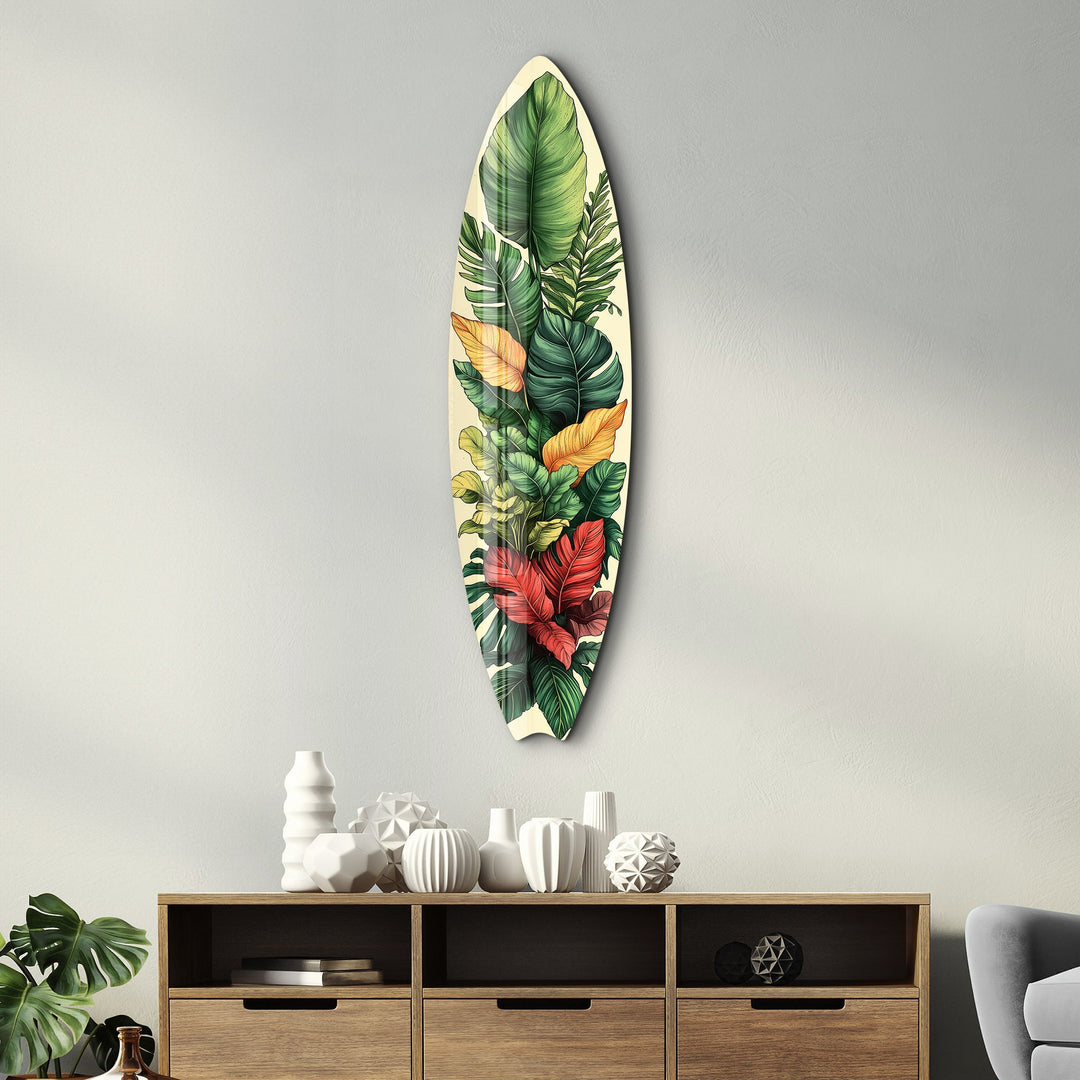 Tropical Bloom 3 | Surfboard Glass Wall Art