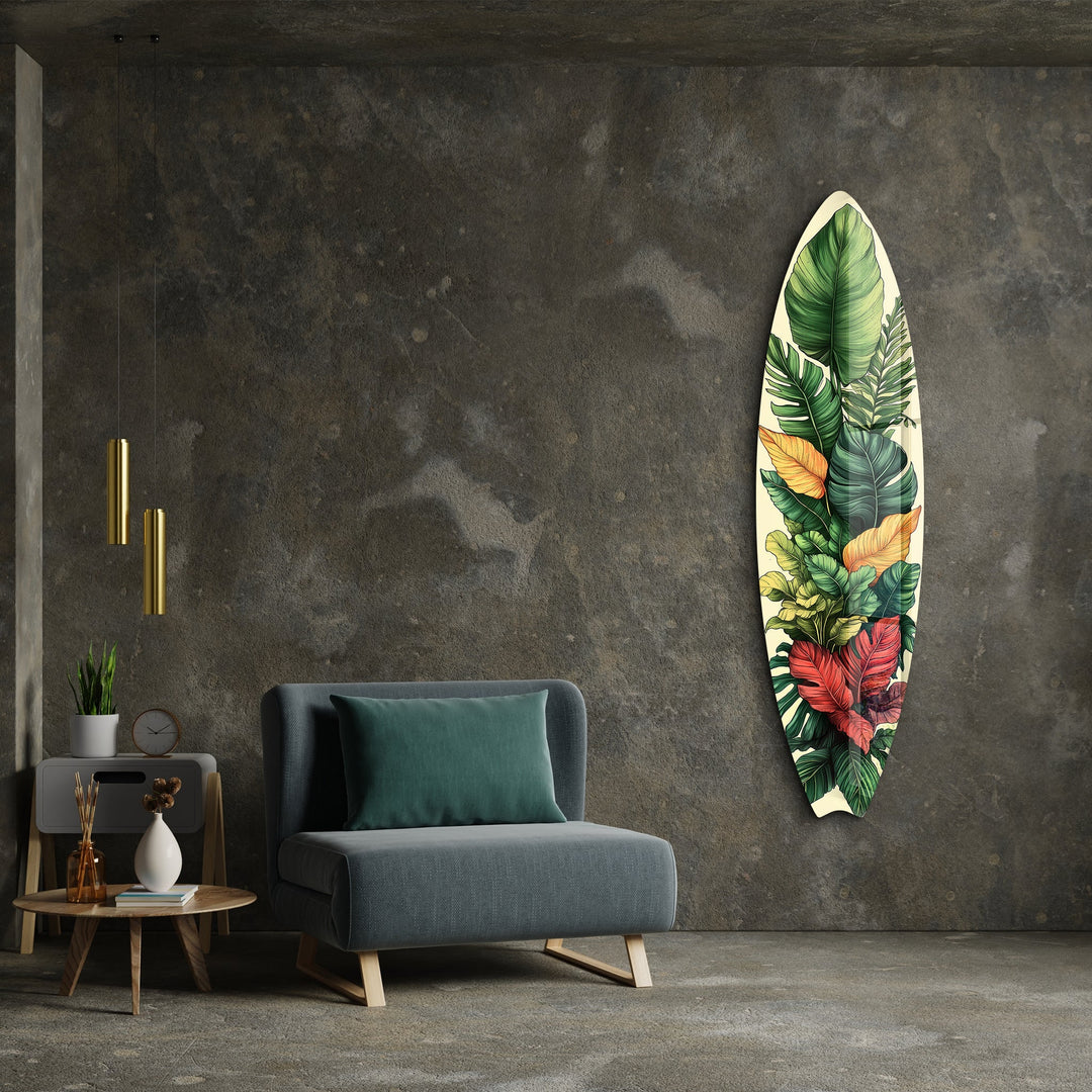 Tropical Bloom 3 | Surfboard Glass Wall Art