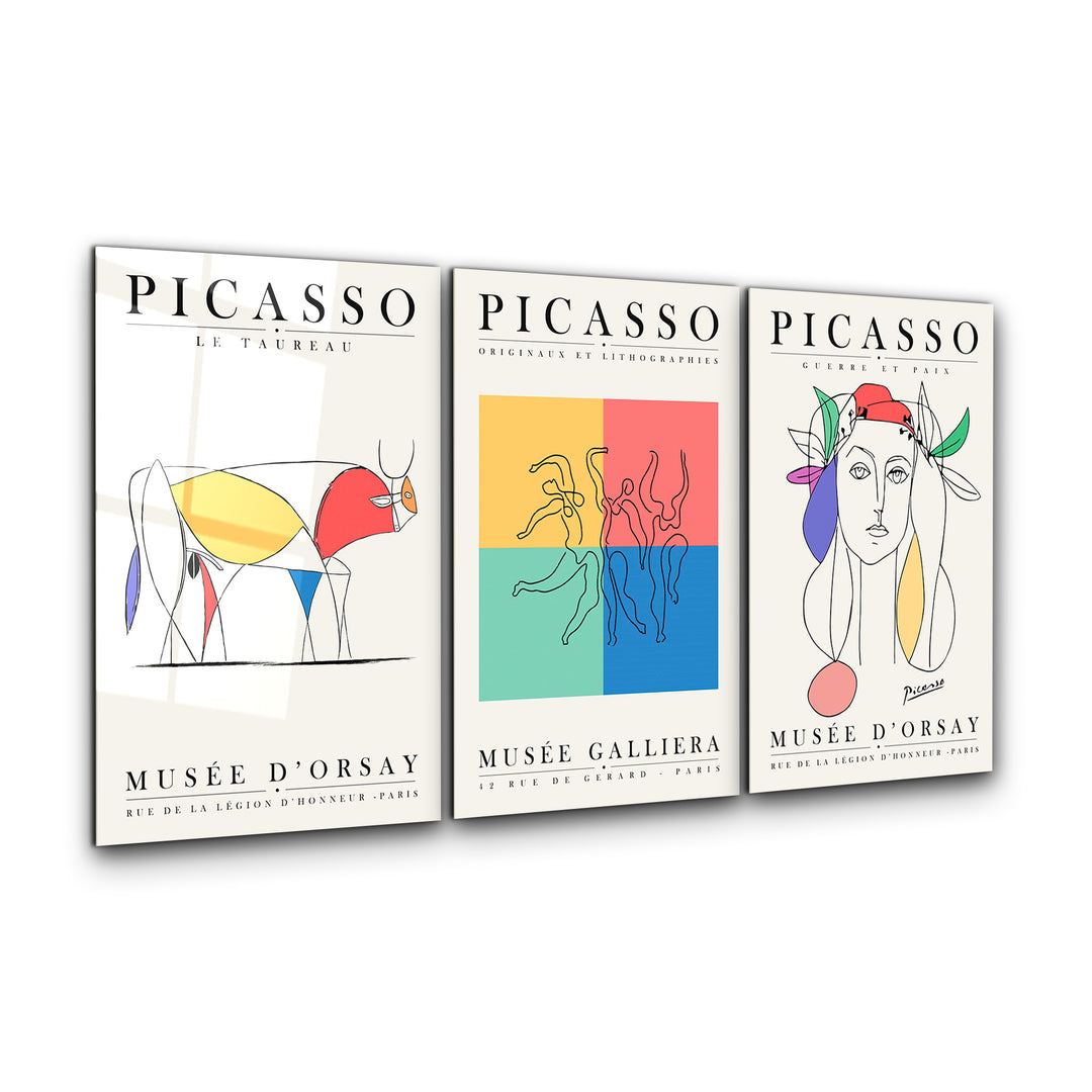 Picasso Trio - Mega Size Glass Wall Art