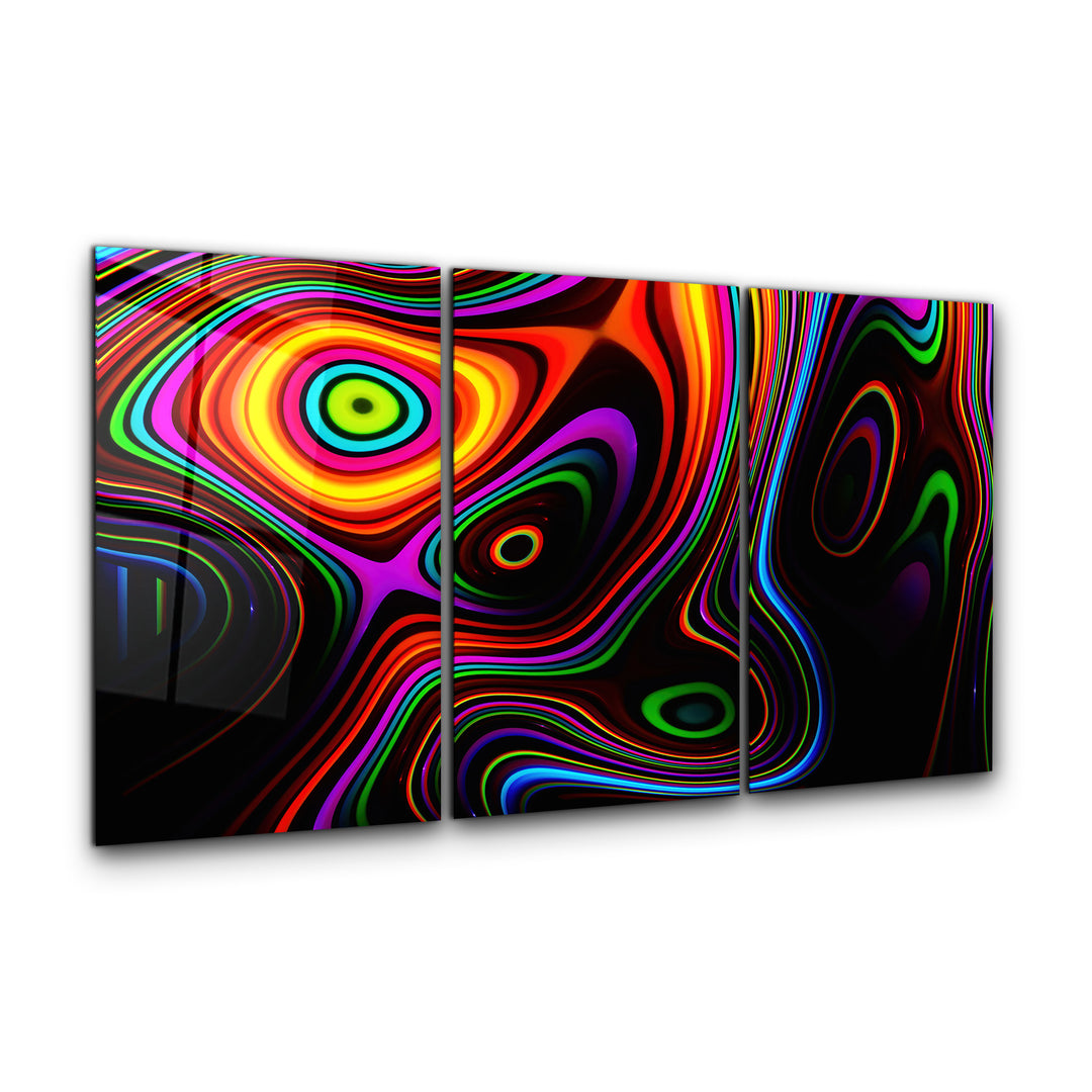 ・"Twisted Rainbow - Trio"・Glass Wall Art