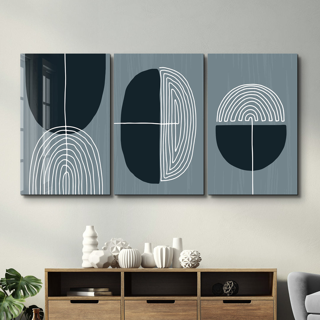 ・"Graue - Trio"・Glass Wall Art