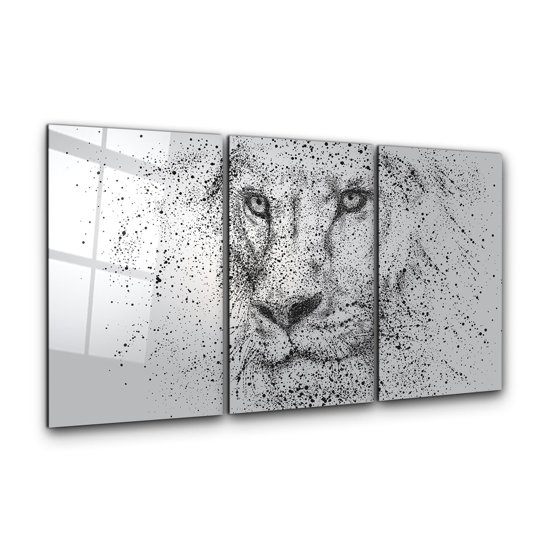 ・"Lion Drops - Trio"・Glass Wall Art