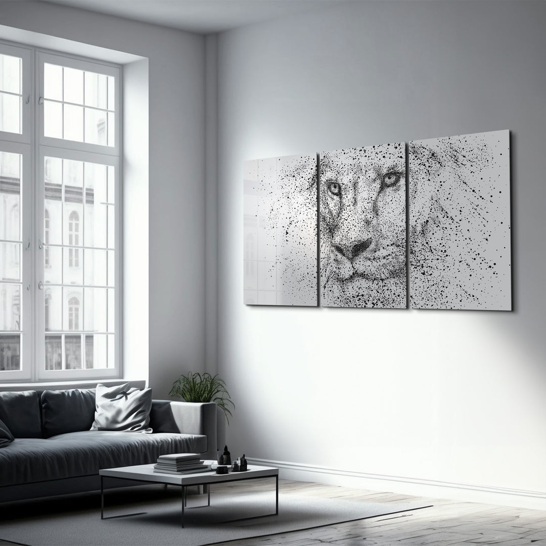 ・"Lion Drops - Trio"・Glass Wall Art