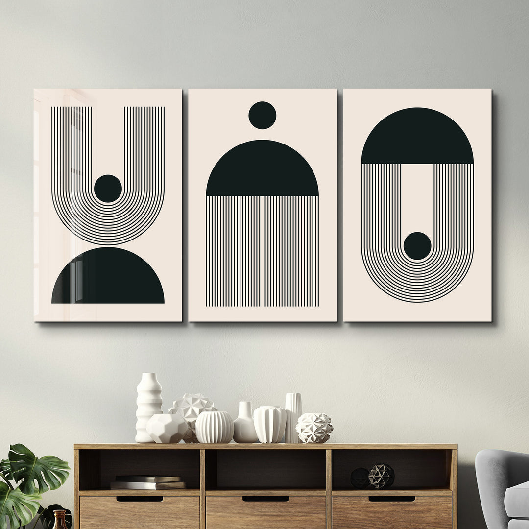 ・"Minimal - Trio"・Glass Wall Art