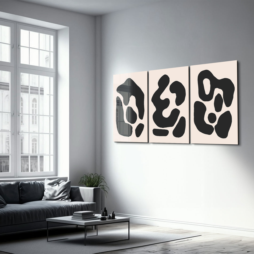 ・"Signs from The Past - Trio"・Glass Wall Art