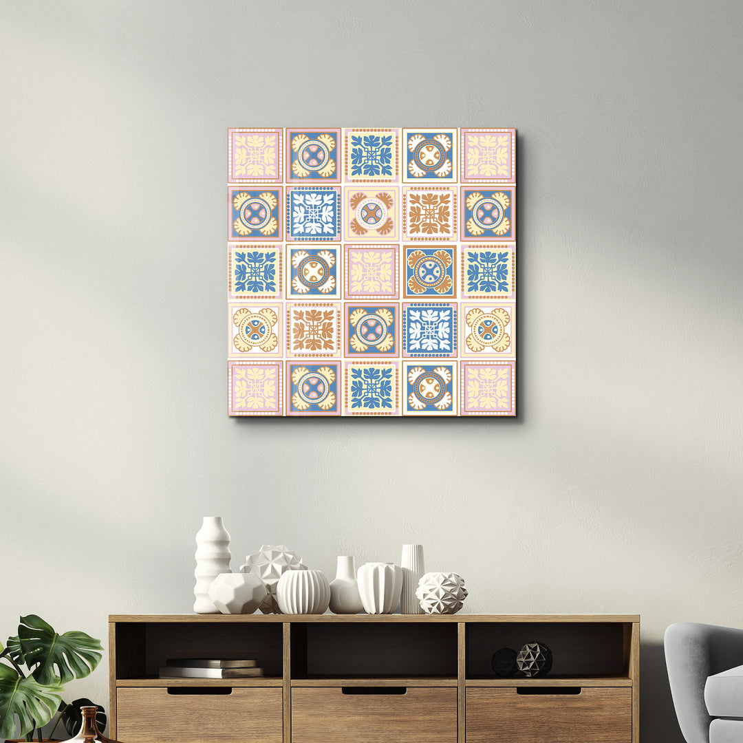 Powder-Pink Italian Ceramic Tiles Collection | Glass Wall Art