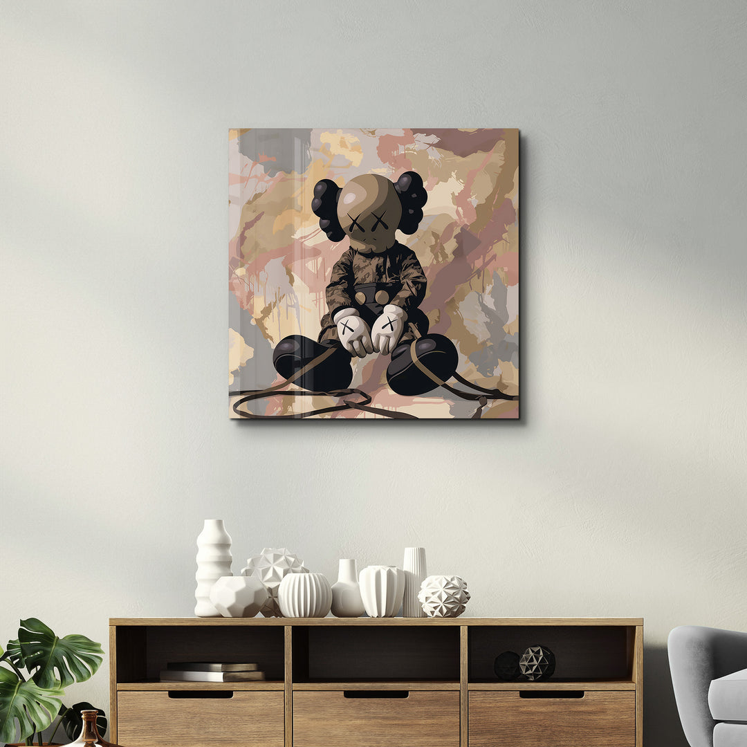 Browny Retro Fan Art Stylish | Glass Wall Art