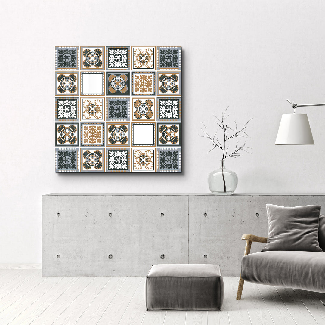 Light-Brown Italian Ceramic Tiles Collection | Glass Wall Art