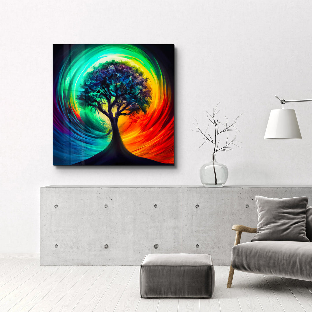 Tree of Life Oil Paint | Glass Wall Art