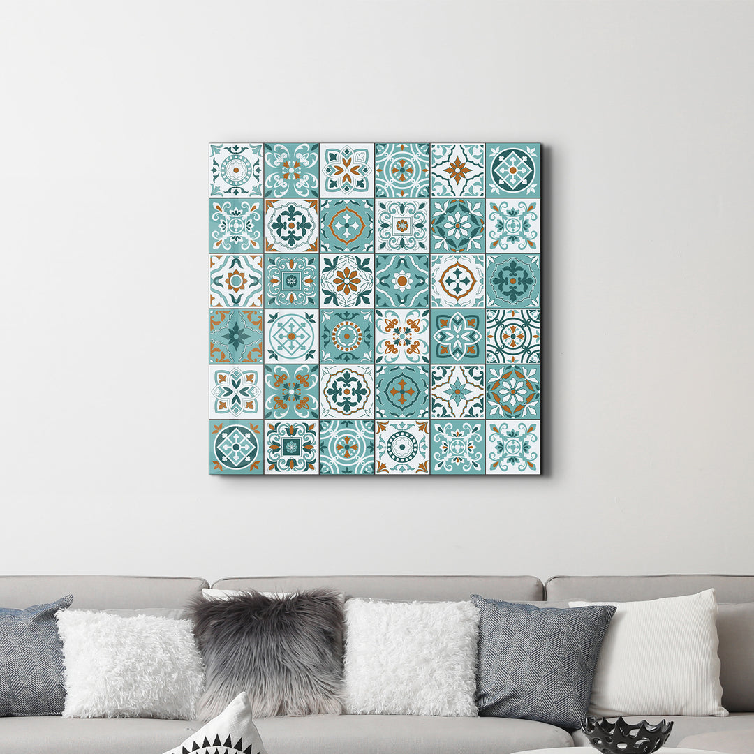 Turquoise Italian Ceramic Tiles Collection | Glass Wall Art